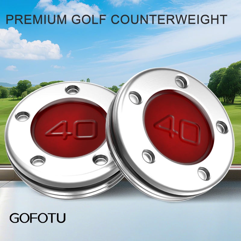 Gofotu 2pcs 5g-40g Golf Custom Weights Compatible with Titleist Scotty Cameron Golf Club Putters Newport Red (2PCS 40g(Doesn't include Wrench)) - Image 2